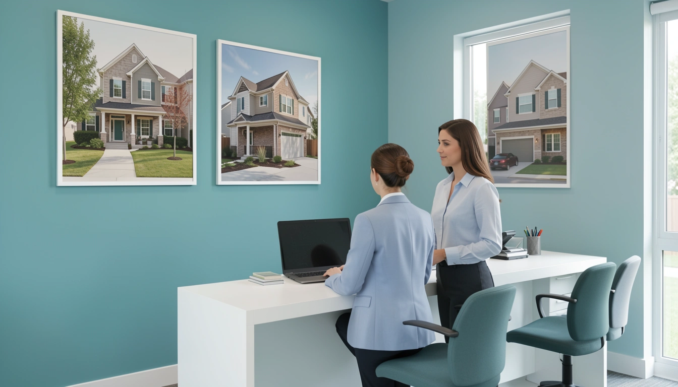First Property Management staff helping a resident with a rental service question